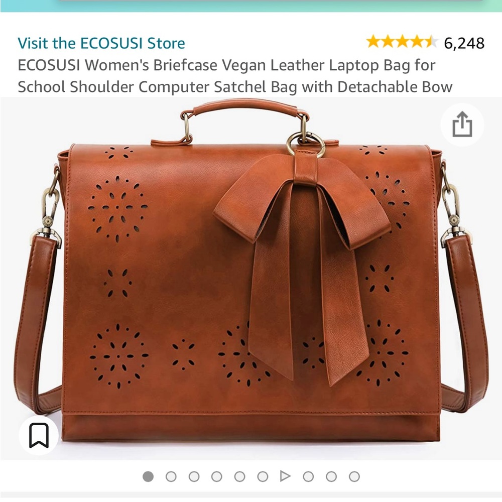 Women’s briefcase vegan leather laptop bag